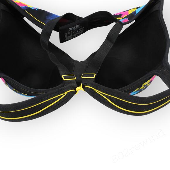 UK 34GG Panache SportsBra 5021A Underwire HighImpact Convertible ElectricPrint - Picture 6 of 7